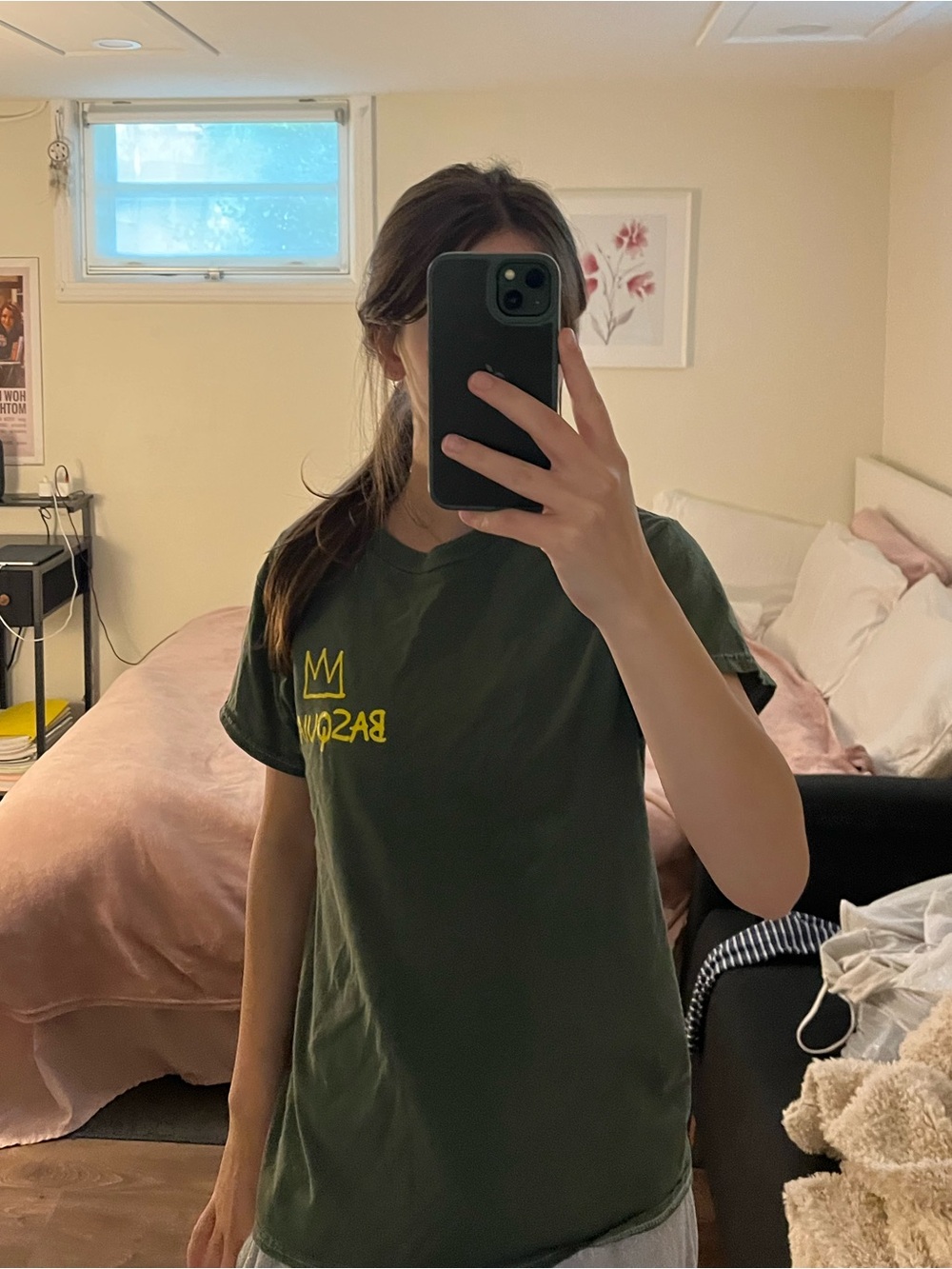 Urban Outfitters Green Short Sleeve Tee with Yellow Logo